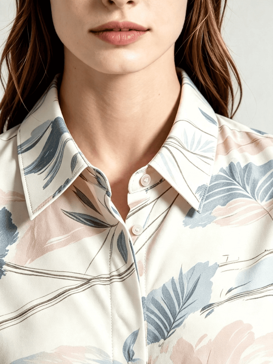 I Heato Women Pastel Floral Watercolor Blouse Soft Pink and Blue Printed Long Sleeve Shirt